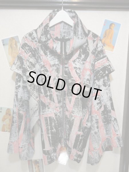 画像2: 【USED】SWD(エスダブリューディー)ハイネックオーバーサイズ総柄ブルゾン (2)