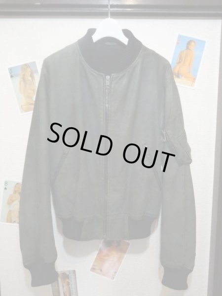 画像2: 【USED】SUPERFINE(スーパーファイン)レザーMA-1ジャケット (2)