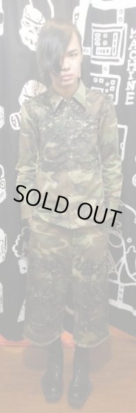 画像4: 【USED】PHENOMENON(フェノメノン)刺繍入りカモ柄クロップドパンツ (4)