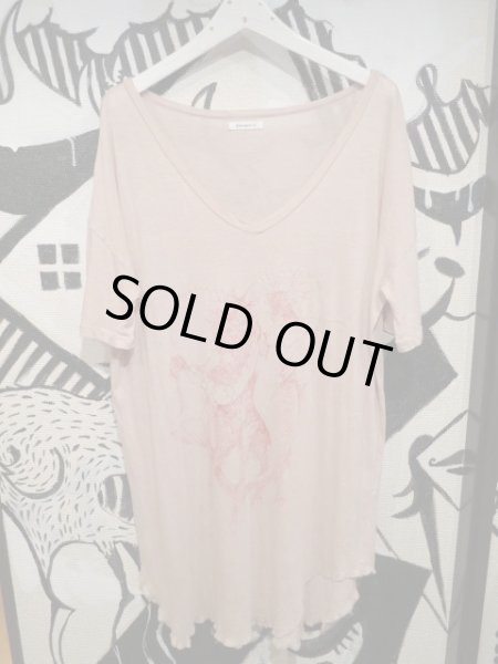 画像2: 【USED】YEAH RIGHT(イェーライト)ピンクプリントオーバーサイズカットソー (2)