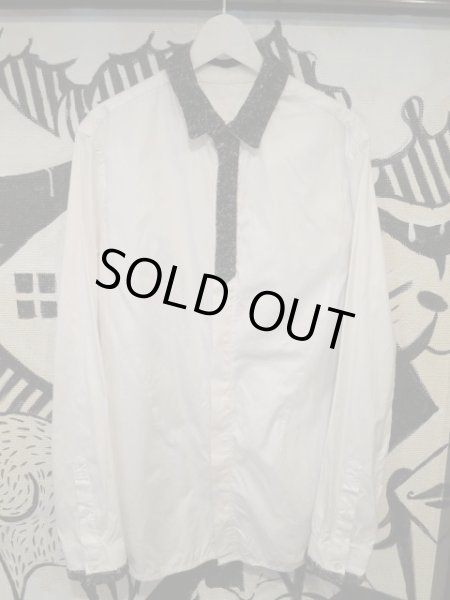 画像2: 【USED】JUUN.J(ジュン ジェイ)ポイントウール切替デザインシャツ (2)