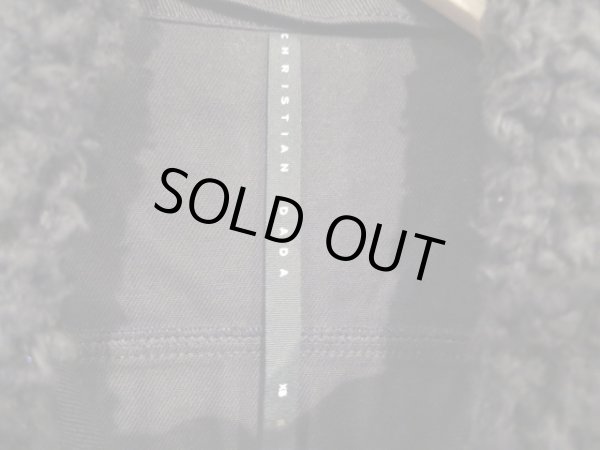 画像4: 【未使用】CHRISTIAN DADA(クリスチャンダダ)黒ボア付きクラストデニムブルゾン (4)