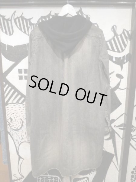 画像3: 【USED】HIRO(ヒロ)フード付きロングデニムシャツ (3)