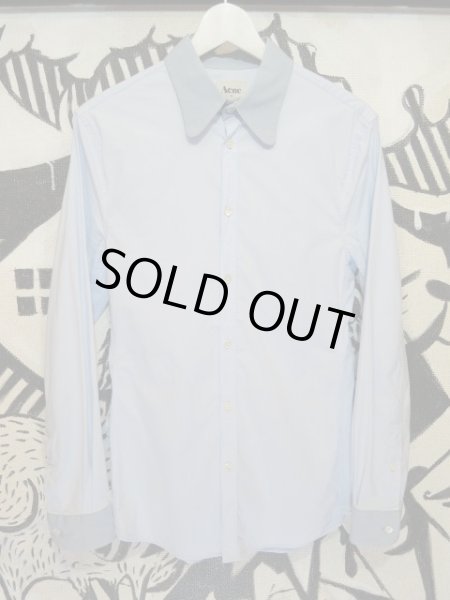 画像2: 【USED】Acne(アクネ)ライトブルー長袖シャツ (2)