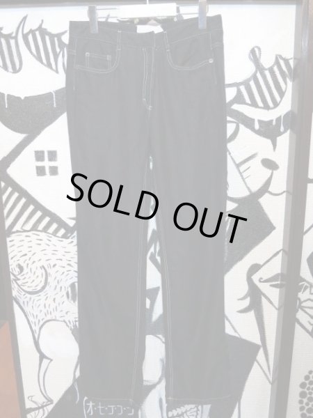 画像2: 【USED】MARTIN MARGIELA(マルタンマルジェラ)リネン×コットン地ブラックデニムパンツ (2)
