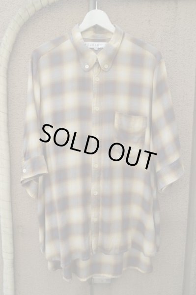 画像3: 【USED】POURTON DE MOI(ポワトワデモア)チェック柄半袖ワイドシャツ (3)