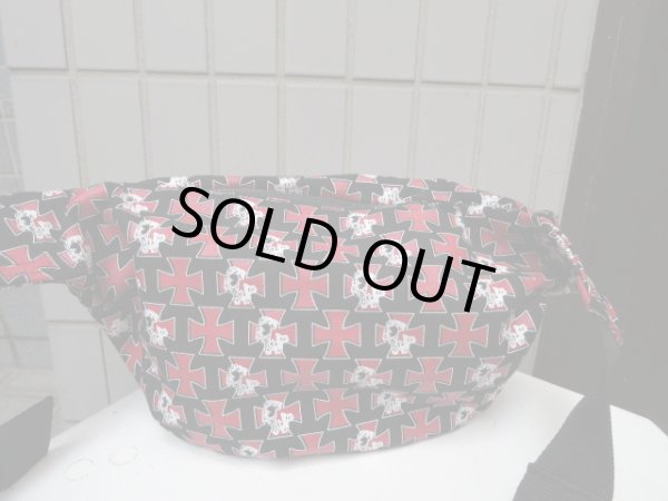 画像2: 【USED】HIRO(ヒロ)アイアンクロス柄ウエストバッグ (2)