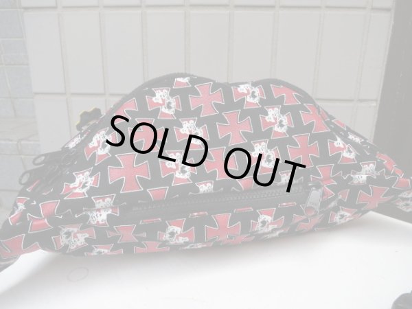 画像3: 【USED】HIRO(ヒロ)アイアンクロス柄ウエストバッグ (3)