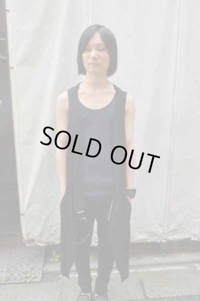 画像4: 【USED】JULIUS(ユリウス)黒カッティングデザインロングジレ (4)