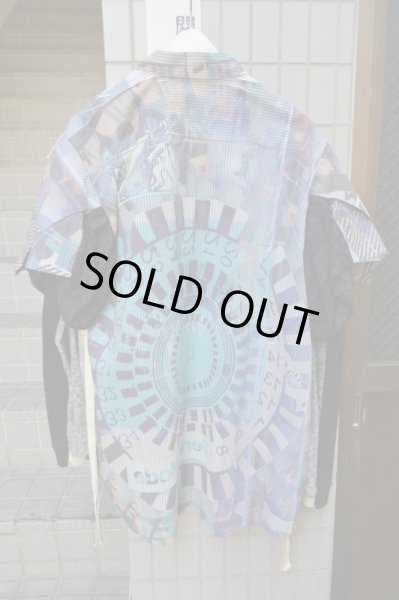 画像2: 【USED】bodysong(ボディーソング)グラフィック柄ドッキングデザインシャツ (2)