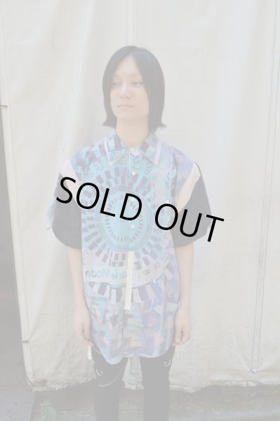 画像5: 【USED】bodysong(ボディーソング)グラフィック柄ドッキングデザインシャツ (5)