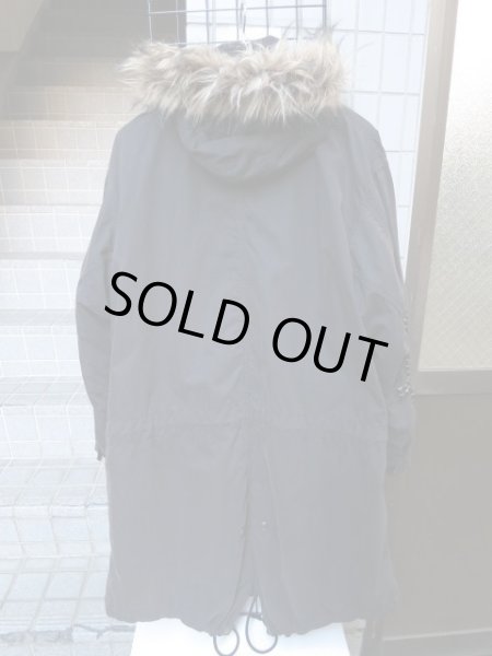 画像2: 【USED】INTER SECTION(インターセクション)黒スタッズ装飾モッズコート (2)