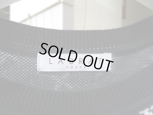 画像4: 【USED】LABRAT(ラブラット)黒×白総柄半袖プルオーバーニット (4)