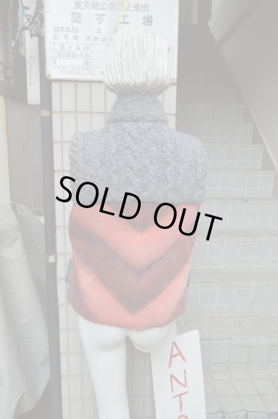 画像2: 【USED】John Galliano(ジョンガリアーノ)ニットドッキングデザインダウンベスト (2)