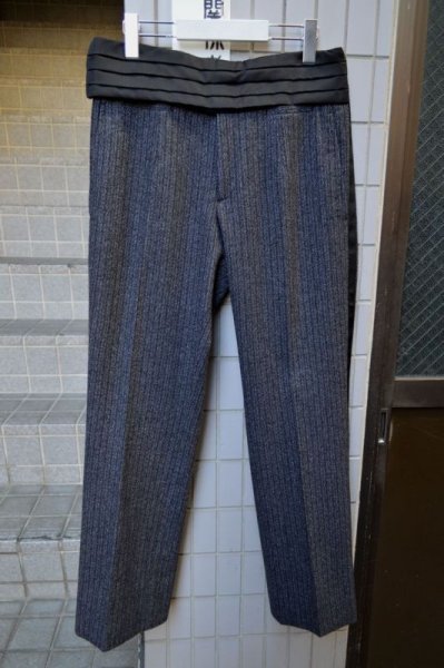画像3: 【USED】DOLCE&GABBANA(ドルチェ＆ガッバーナ)カマーバンド装飾ストライプ柄ウール地スラックス (3)