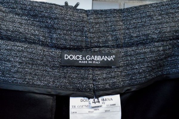 画像6: 【USED】DOLCE&GABBANA(ドルチェ＆ガッバーナ)カマーバンド装飾ストライプ柄ウール地スラックス (6)