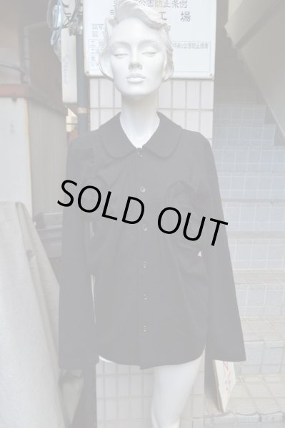 画像4: 【USED】tricot COMME des GARCONS(トリコ コムデギャルソン)黒ウール地シャツジャケット＋ワイドパンツ セットアップ (4)
