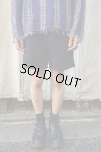 画像5: 【USED】GANRYU(ガンリュウ)濃紺ウール地縮絨ショーツ (5)