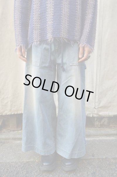 画像7: 【USED】banal chic bizarre(バナルシックビザール)USED加工袴デニムパンツ (7)