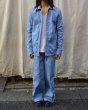 画像1: 【USED】Shinya yamaguchi(シンヤヤマグチ)ジャージ風デザインデニムジャケット＋ワイドデニムパンツ セットアップ (1)