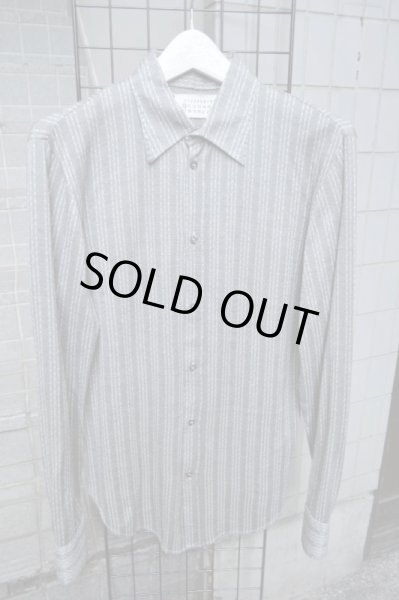 画像2: 【USED】MARTIN MARGIELA 10(マルタンマルジェラ10)グレー総柄ニット地長袖シャツ (2)