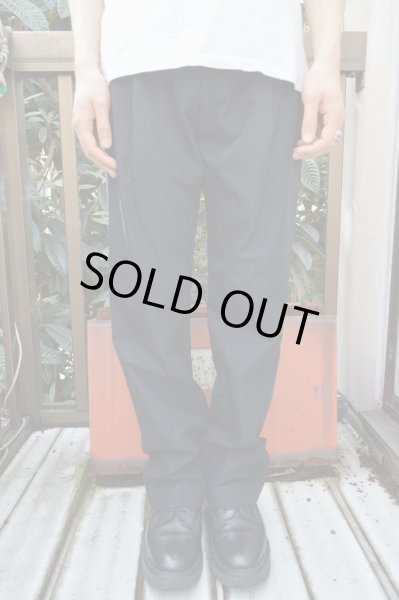 画像4: 【USED】JUVENILE HALL ROLLCALL(ジュベナイル ホール ロールコール)黒コットン×ナイロン地タック入りパンツ (4)