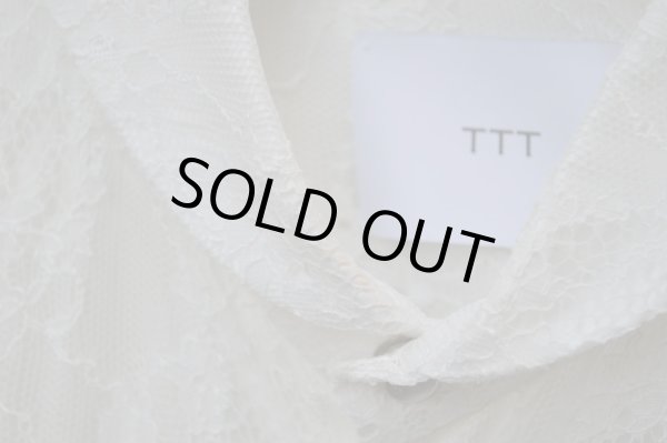 画像5: 【USED】TTT(ティー)白レース刺繍シャツトップス (5)