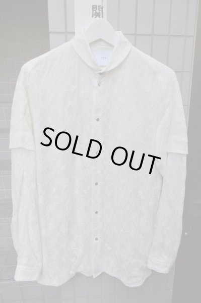 画像2: 【USED】TTT(ティー)白レース刺繍シャツトップス (2)