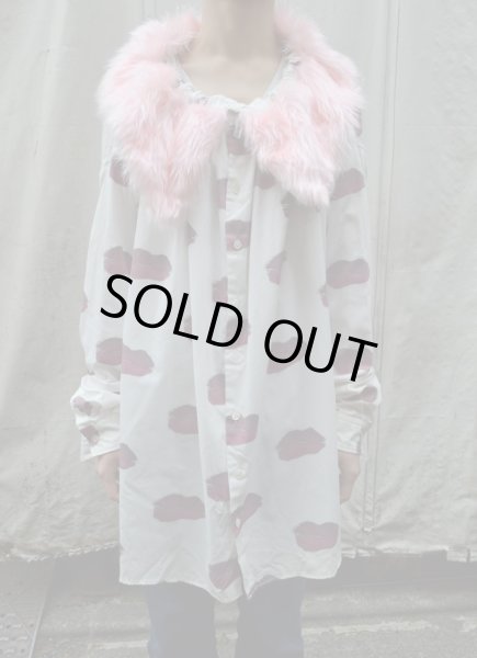 画像5: 【USED】NOZOMI ISHIGURO tambourine(ノゾミイシグロ タンバリン)ファー襟総柄オーバーサイズシャツ (5)