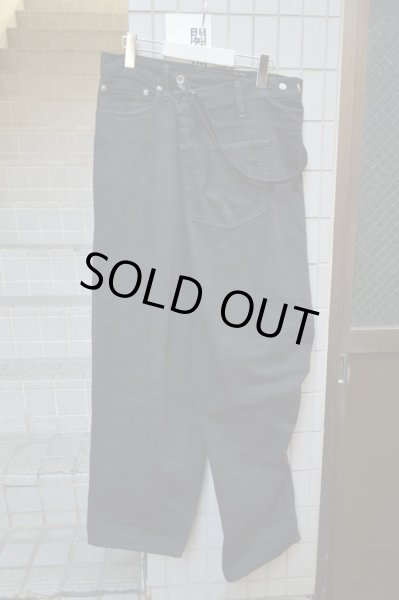 画像2: 【USED】HIRO(ヒロ)黒巻きデニムパンツ (2)