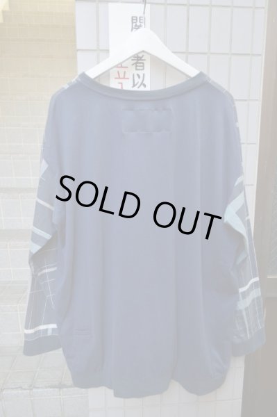 画像3: 【USED】Dulcamara(ドゥルカマラ)幾何学柄切替オーバーサイズカットソー (3)