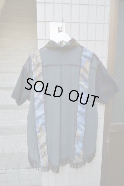 画像2: 【USED】NADA.(ナダ)フリンジ装飾切替デザインシャツ (2)