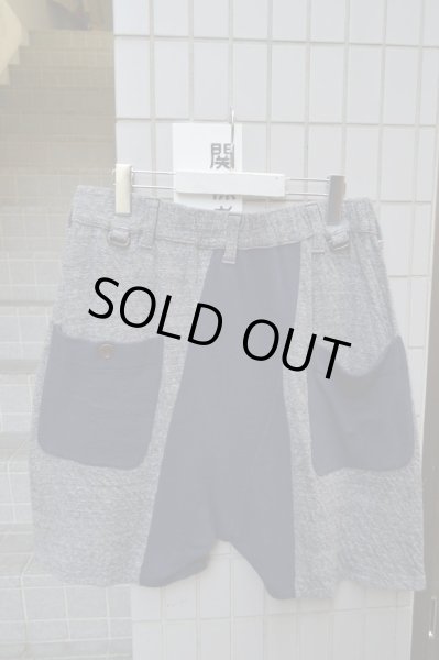 画像2: 【USED】JUVENILE HALL ROLLCALL(ジュベナイル ホール ロールコール)スウェット地切替デザインサルエルショーツ (2)