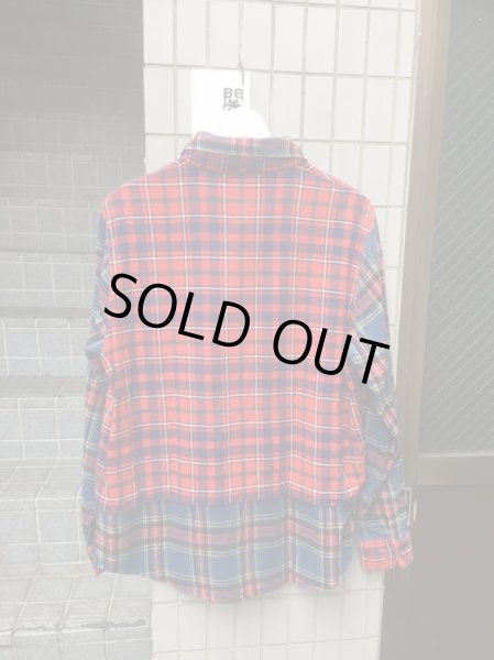 画像4: 【USED】PHINGERIN(フィンガリン)チェック柄ドッキング切替ネルシャツ (4)