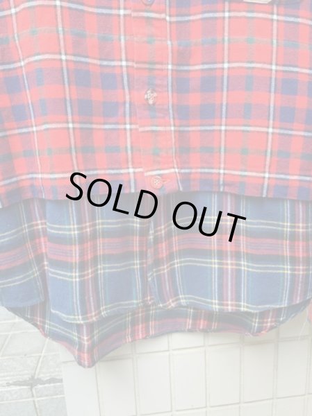 画像2: 【USED】PHINGERIN(フィンガリン)チェック柄ドッキング切替ネルシャツ (2)