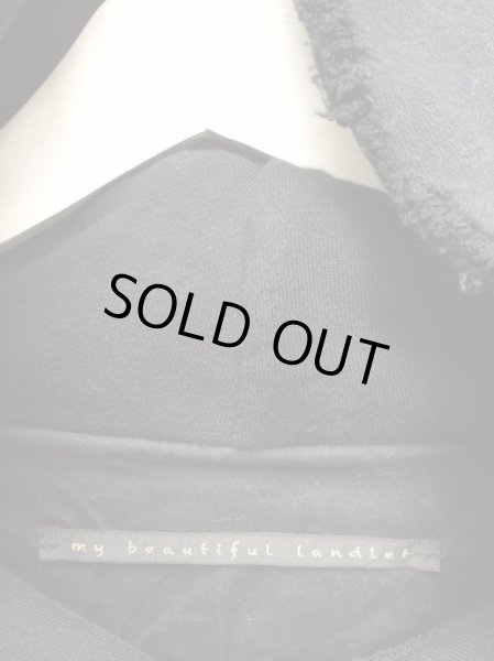 画像6: 【my beautiful landlet マイビューティフル ランドレット】黒ダメージ＆ブリーチ加工スウェットパーカー (6)