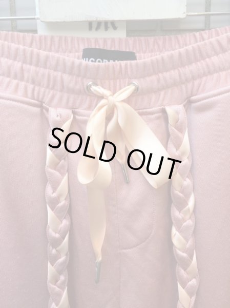 画像3: 【NICOPANDA ニコパンダ】ピンクローピング装飾デザインスウェットショーツ (3)