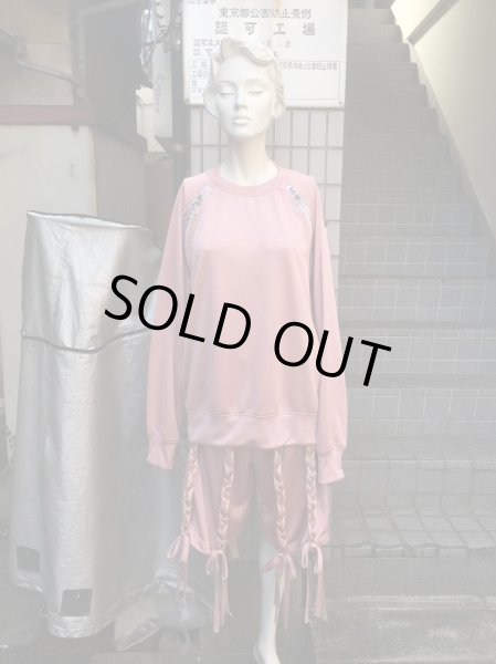 画像5: 【NICOPANDA ニコパンダ】ピンクローピング装飾デザインスウェットショーツ (5)