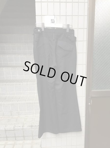 画像2: 【Yohji Yamamoto NOIR ヨウジヤマモト ノア】黒デザインフレアーパンツ (2)