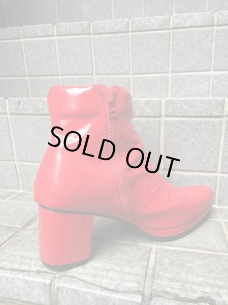 画像5: 【banal chic bizarre バナルシックビザール】赤パテントサイドジップヒールブーツ (5)