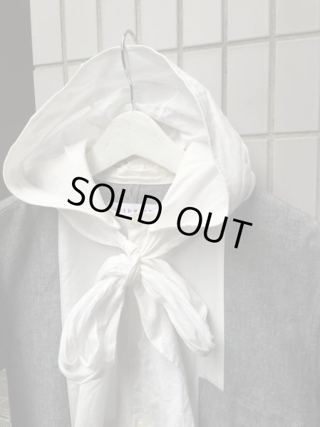 画像4: 【JUVENILE HALL ROLLCALL ジュベナイル ホール ロールコール】デニム地切替リボンフーディーシャツ (4)