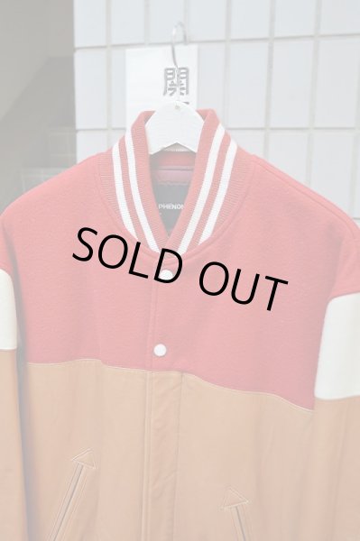 画像3: 【PHENOMENON フェノメノン】ウール×レザー切替スタジャン (3)