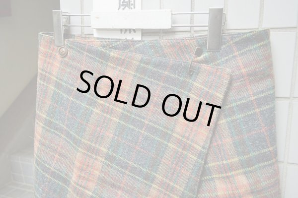 画像3: 【blackmeans ブラックミーンズ】チェック柄ウール地巻きスカート (3)