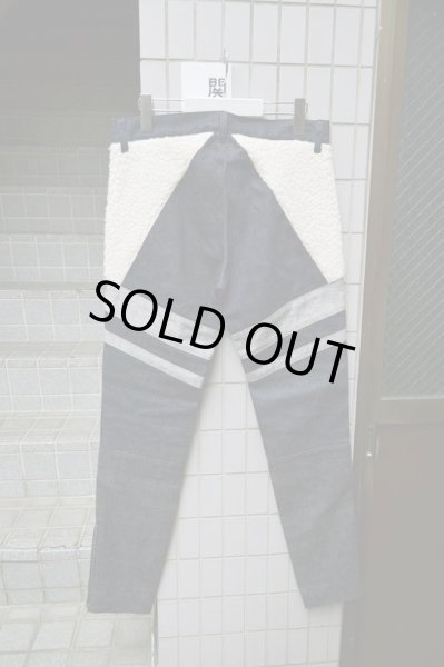 画像2: 【PHENOMENON フェノメノン】デニム×ボア切替デザインスキニーパンツ (2)