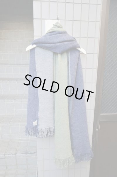 画像2: 【toiro トイロ】切替デザインウール地マフラー (2)