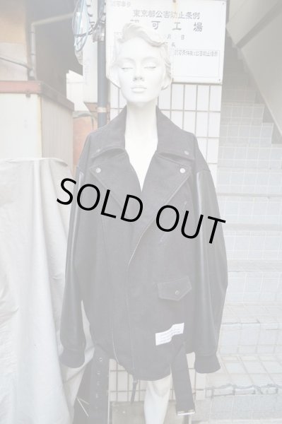 画像5: 【JieDa ジエダ】ウール地×袖レザービッグライダースジャケット (5)