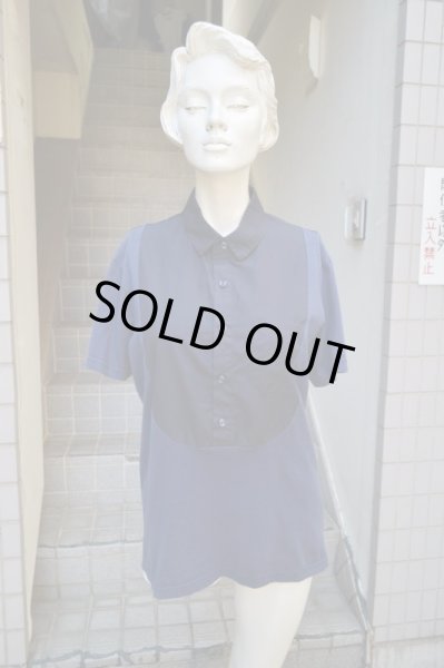 画像5: 【ETHOSENS エトセンス】シャツ地切替デザイン半袖カットソー (5)