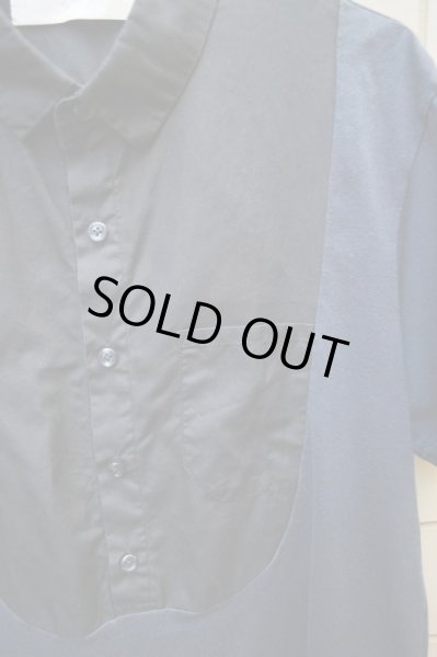 画像3: 【ETHOSENS エトセンス】シャツ地切替デザイン半袖カットソー (3)