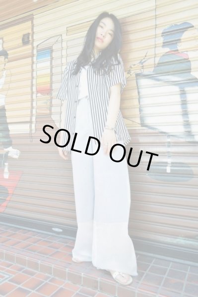 画像5: 【JOHNLAWRENCE SULLIVAN ジョンローレンスサリバン】白×黒ストライプ柄開襟シャツ (5)