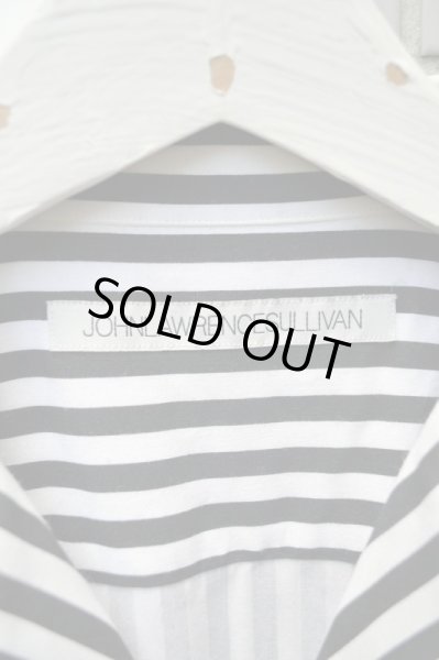 画像4: 【JOHNLAWRENCE SULLIVAN ジョンローレンスサリバン】白×黒ストライプ柄開襟シャツ (4)